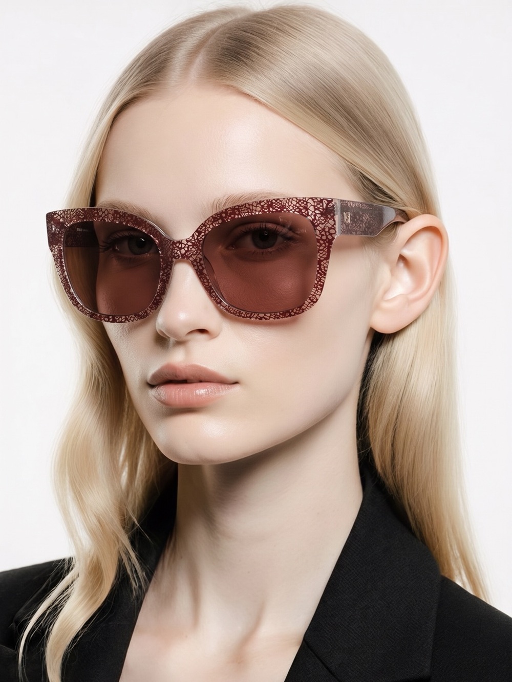 NEW BEBE Sunglasses BB 7248 612 Berry Lace with BB case